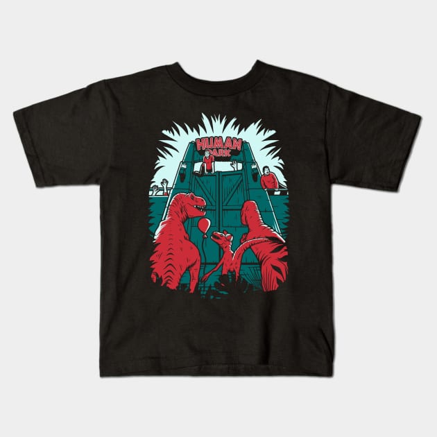 Dinosaur park Kids T-Shirt by Blackflamingo